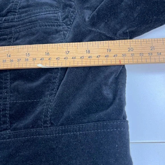 Vintage Y2K-Lady Hathaway Black Velvet Blazer – Three-Button Tailored Jacket XL - Picture 6 of 7